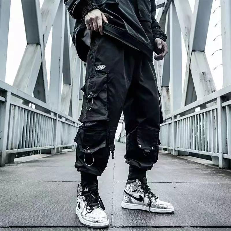 Men's Oversize Cargo Pants with Pockets - Streetwear