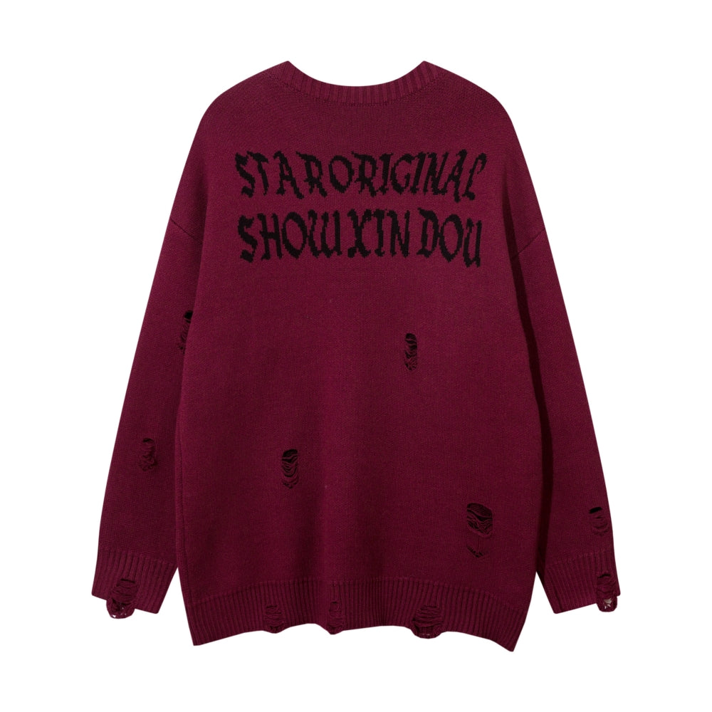Vintage Y2K Oversize Anime Sweater for Men & Women